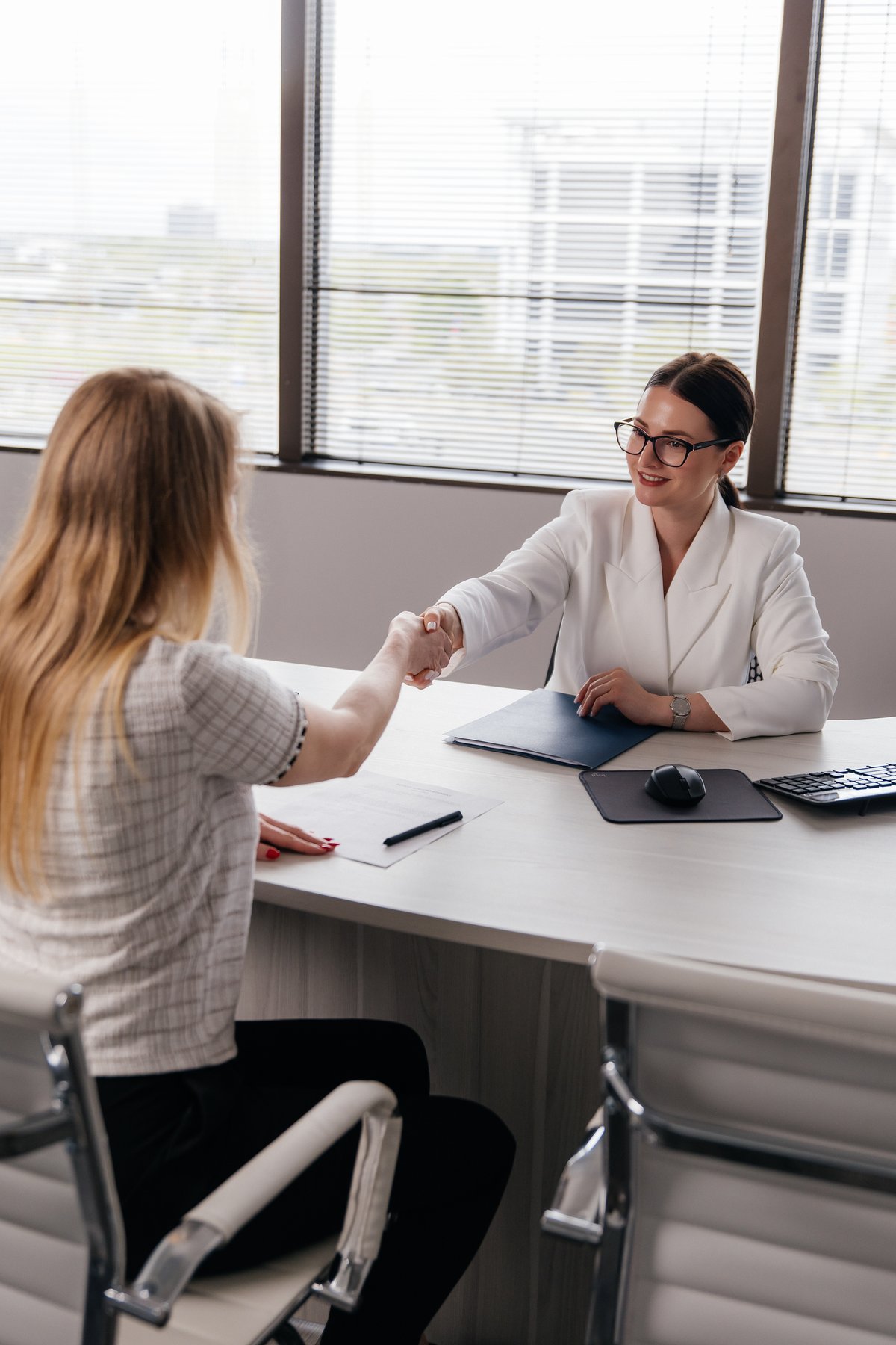 Iryna meeting with a client